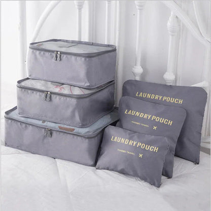 6 PCS Travel Storage Bag Set for Clothes Tidy Organizer