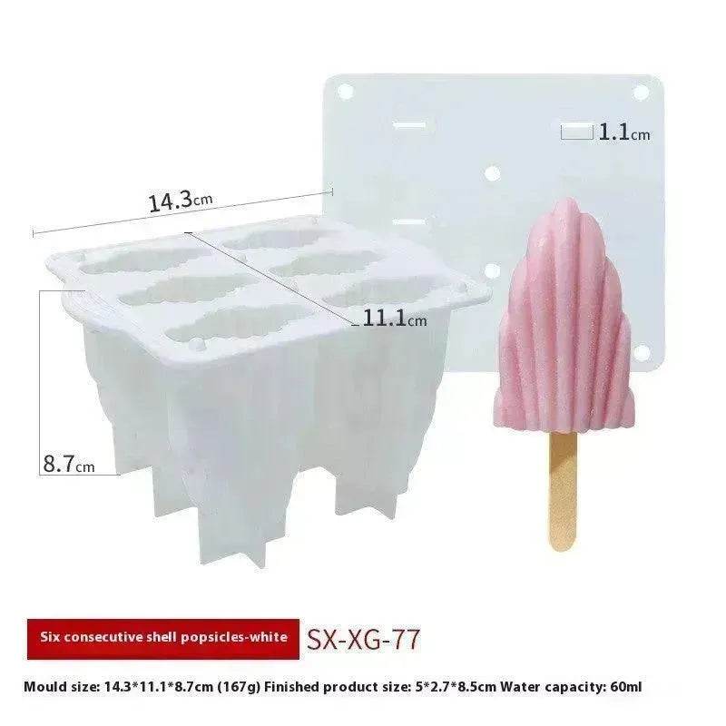 6-piece Spiral Ice Cream Silicone Food Grade Mold