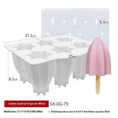 6-piece Spiral Ice Cream Silicone Food Grade Mold