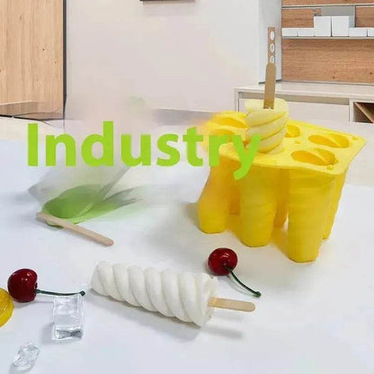 6-piece Spiral Ice Cream Silicone Food Grade Mold