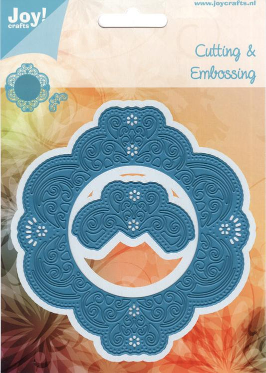 Joy Crafts - Matrice de coupe et gaufrage - Ornement avec gravure et fleurs