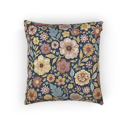 Vintage Floral Tapestry Woven Pillow | Floral Throw Pillow