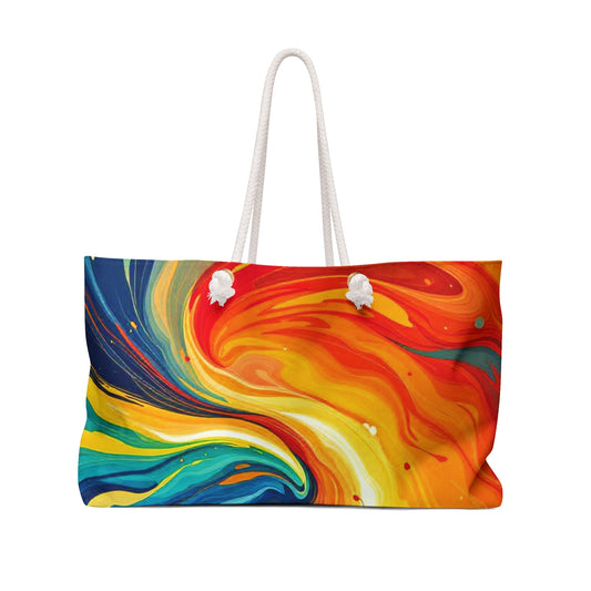 Sac de voyage coloré à motifs de tourbillons | Imprimé marbré éclatant, Grand sac cabas