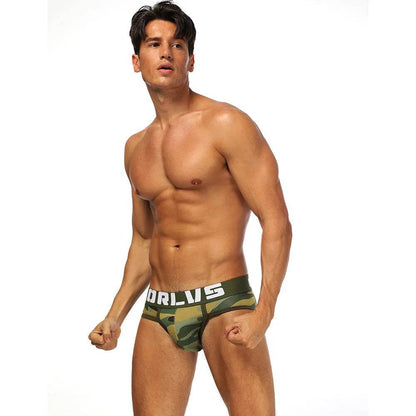ORLVS Army Camouflage Cotton Pouch Brief underwear pant  for Men