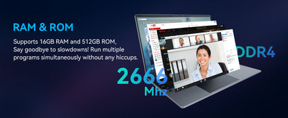 Ordinateur portable 15,6 pouces Windows 11 - 16 Go de RAM, 512 Go de SSD, processeurs Intel Celeron N5095 quadricœur, écran IPS Full HD 1080P