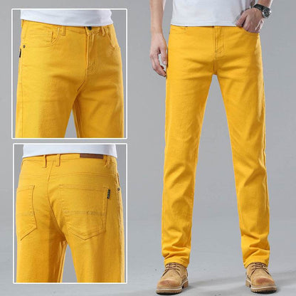 Men Fashion Brands Stretch Slim Fit Skinny Denim Pants jeans Trouser