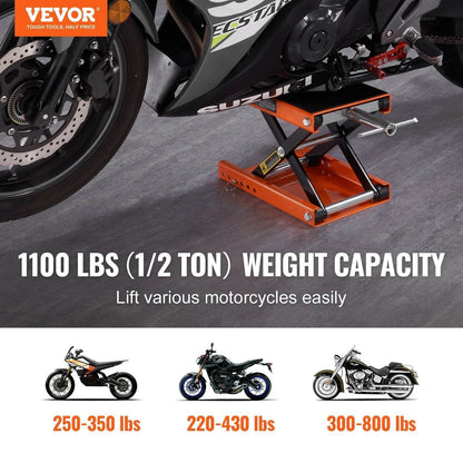 VEVOR Motorcycle Lift Scissors Lift Jack Center Hoist Crank Stand