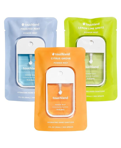 Touchland Power Mist Spray Désinfectant Hydratant pour les Mains, Lot de 3 Fresh, 90ml