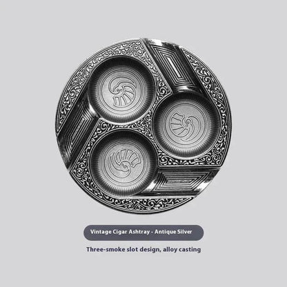 Three-slot Retro Metal Easy-to-clean Cigar Ashtray