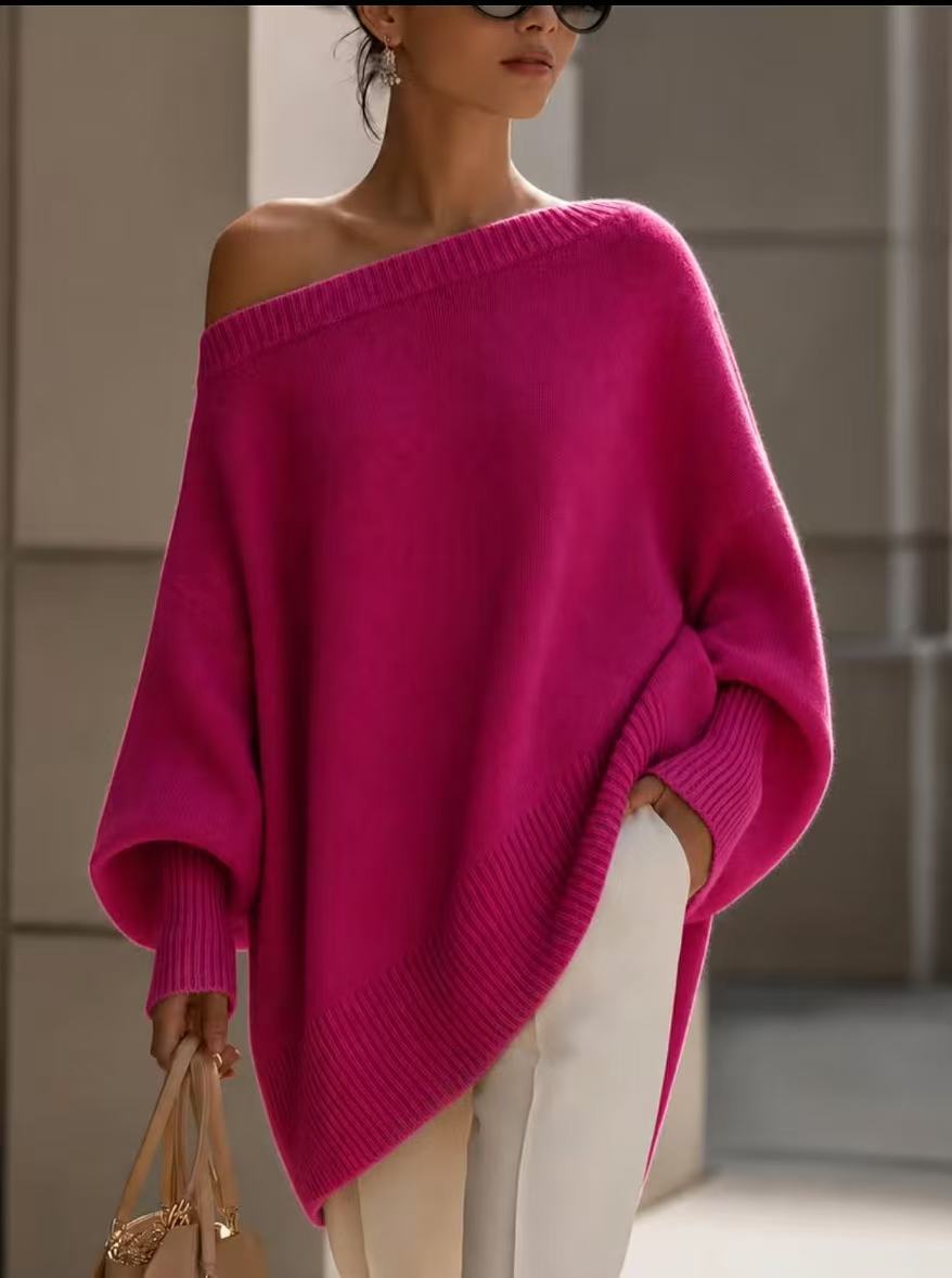 Women’s Thick Knit Pullover Sweater – Warm Casual Autumn & Winter Long-Sleeve Top