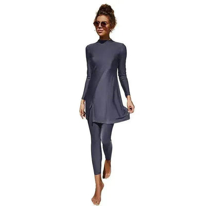 Pure Color Long-sleeved Trousers Fully Surrounded Conservative Beach Surfing Sunscreen ArabSwimsuit