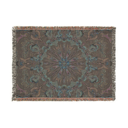 Bohemian Mosaic Woven Blanket — Vintage Tile Medallion Throw