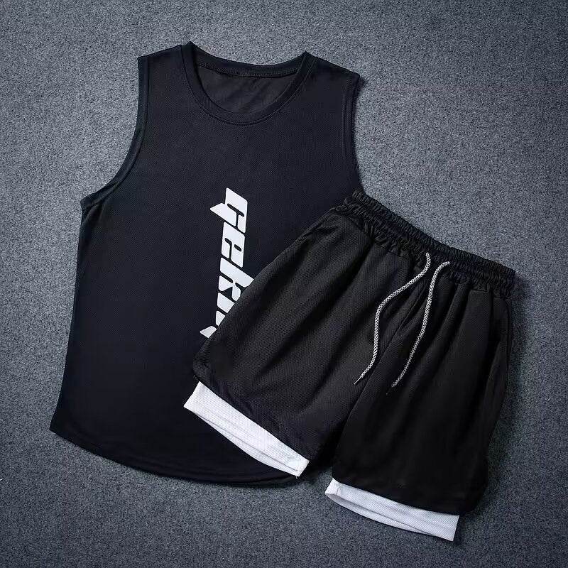 Speed Men's Athletic Shorts and Tank top Workout Clothes 2PCS