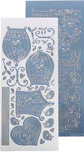 Autocollant LeCrea Design - Cage à oiseaux - Glace miroir (Bleu)