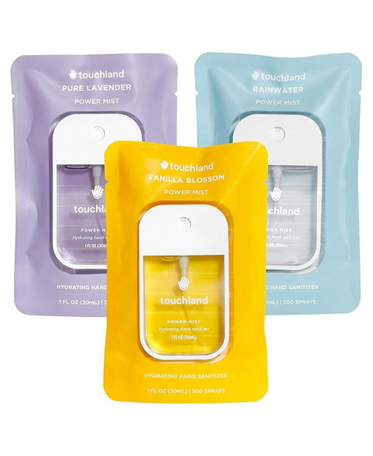 Touchland Power Mist Hydrating Hand Sanitizer Spray, Fleur, Lot de 3, 90 ml