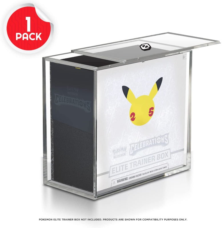 Boîte Dresseur d'élite Pokémon ETB avec couvercle coulissant Anti-UV - Protecteur Acrylique EVORETRO 4.0MM (Paquet de 12)