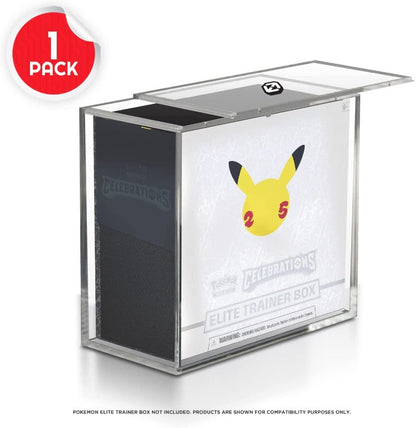 Boîte d'entraînement d'élite Pokémon ETB avec couvercle coulissant anti-UV – Protection en acrylique EVORETRO 4,0 mm (lot de 4)