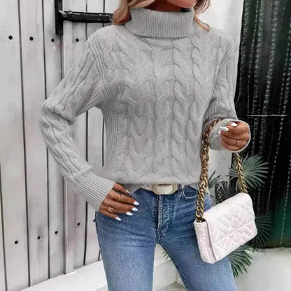 Women's Cable-knit Turtleneck Sweater