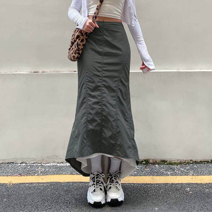 Casual Millennium Style Irregular Hip Bag Irregular Fishtail Skirt