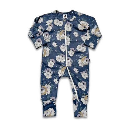 Bamboo Baby Zipper Footed Onesie | Outer Space