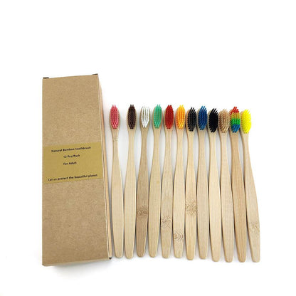 Eco friendly 12 Bamboo toothbrushes
