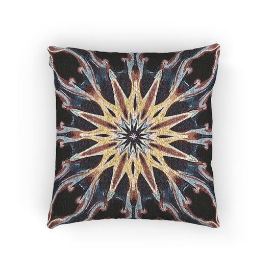 Coussin tissé Mandala Étoile | Coussin décoratif Bohème Géométrique
