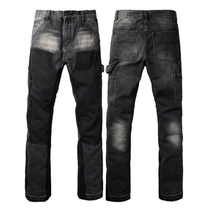 Denim Non-elastic Slim Fit Bootcut Trousers Men Jeans