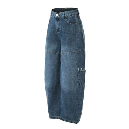 Jean ample unisexe avec poche vintage à rayures et coutures de machette de style américain