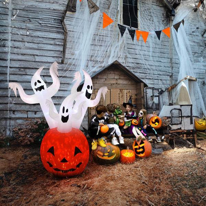 Halloween decorations - 5.9 FT Halloween Inflatable Pumpkin Ghost Outdoor Decorations