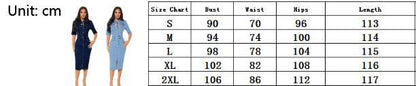 Women's Fashion Personality fitted Denim Hip-wrapped Jeans Midi straight cut front split Dress