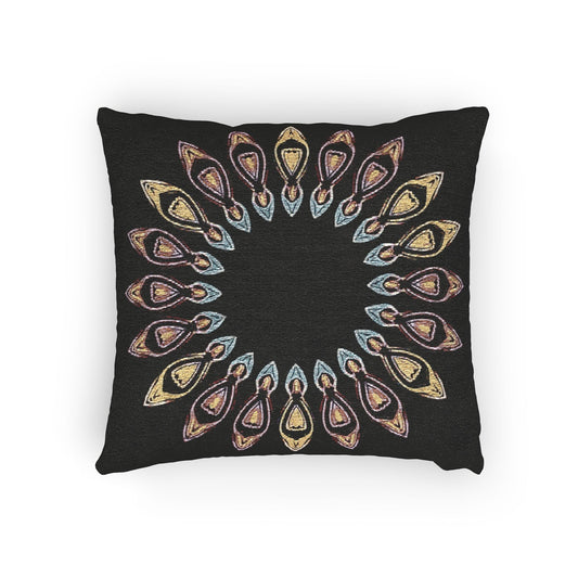 Oreiller tissé à motif géométrique | Coussin décoratif