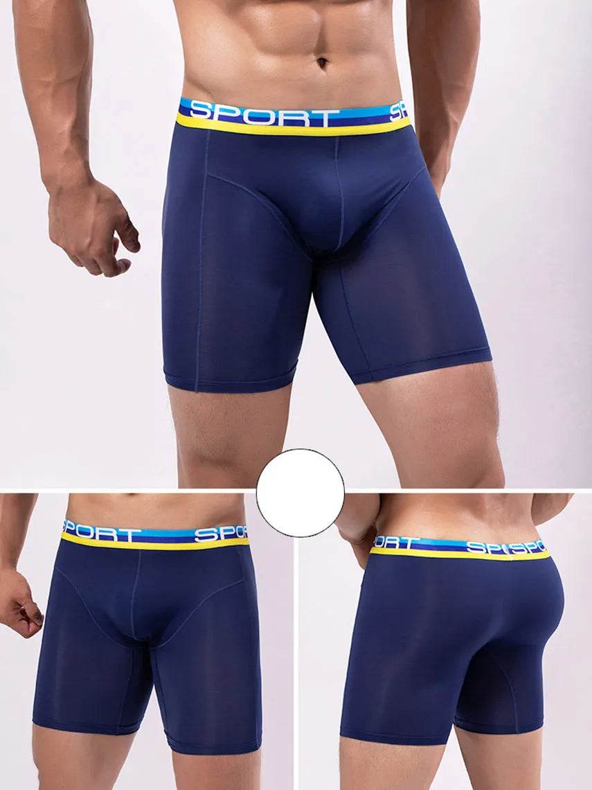 Anti-wear Ice Silk breathable Midway Boxer Beach swimming Underwear