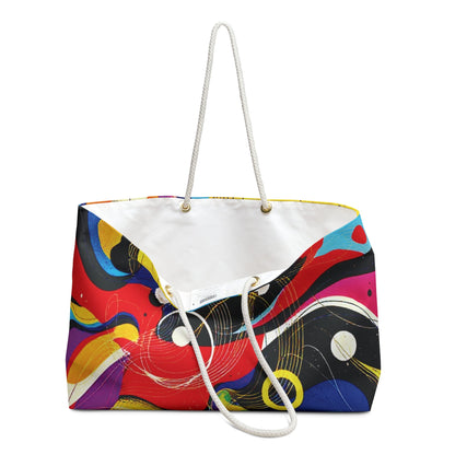 Abstract Colorful Swirl Weekender Bag | Bold Geometric Tote
