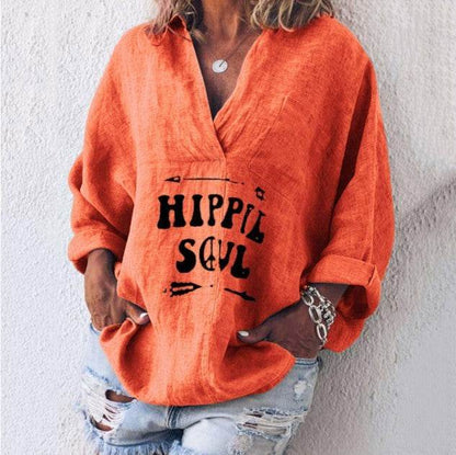 Casual Summer Cotton blend pocket women blouse  top