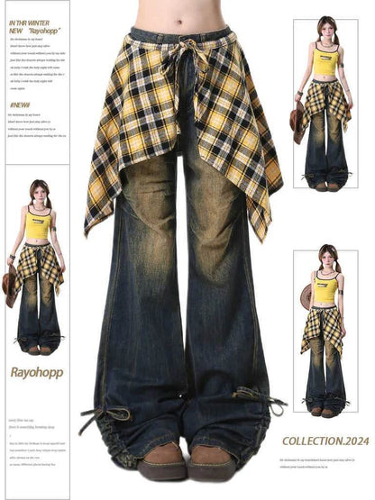 Jeans Women's Skirt Swing Outside Casual Bootcut Pants