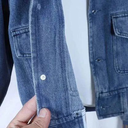Neutral Unisex Denim Suit Spring Clothes Western Style Denim Two piece for boys and girls