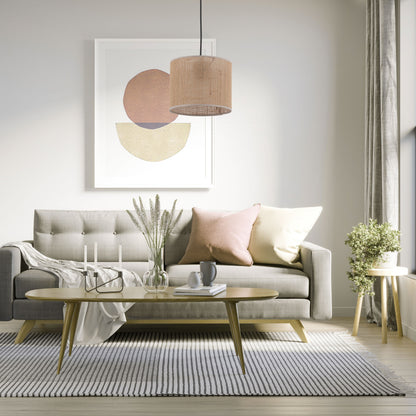 Jute Natural Fiber Scandinavian Pendant Ceiling Light for Kitchen Island, Dining Room & Warm Interior Lighting
