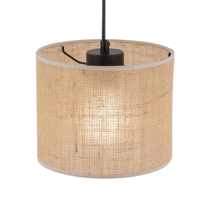 Jute Natural Fiber Scandinavian Pendant Ceiling Light for Kitchen Island, Dining Room & Warm Interior Lighting