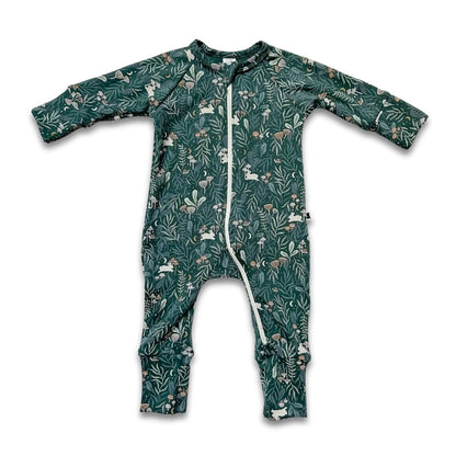 Bamboo Baby Zipper Footed Onesie | Night Sky