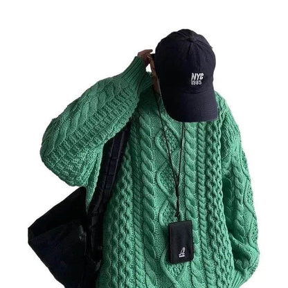 Teenager's Oversized Knitted Pullover sweater for men Street Hip Pop style