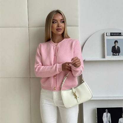 Women’s Slim-Fit Fashion Sweater – Stylish Short Casual Knit Top for Fall & Winter