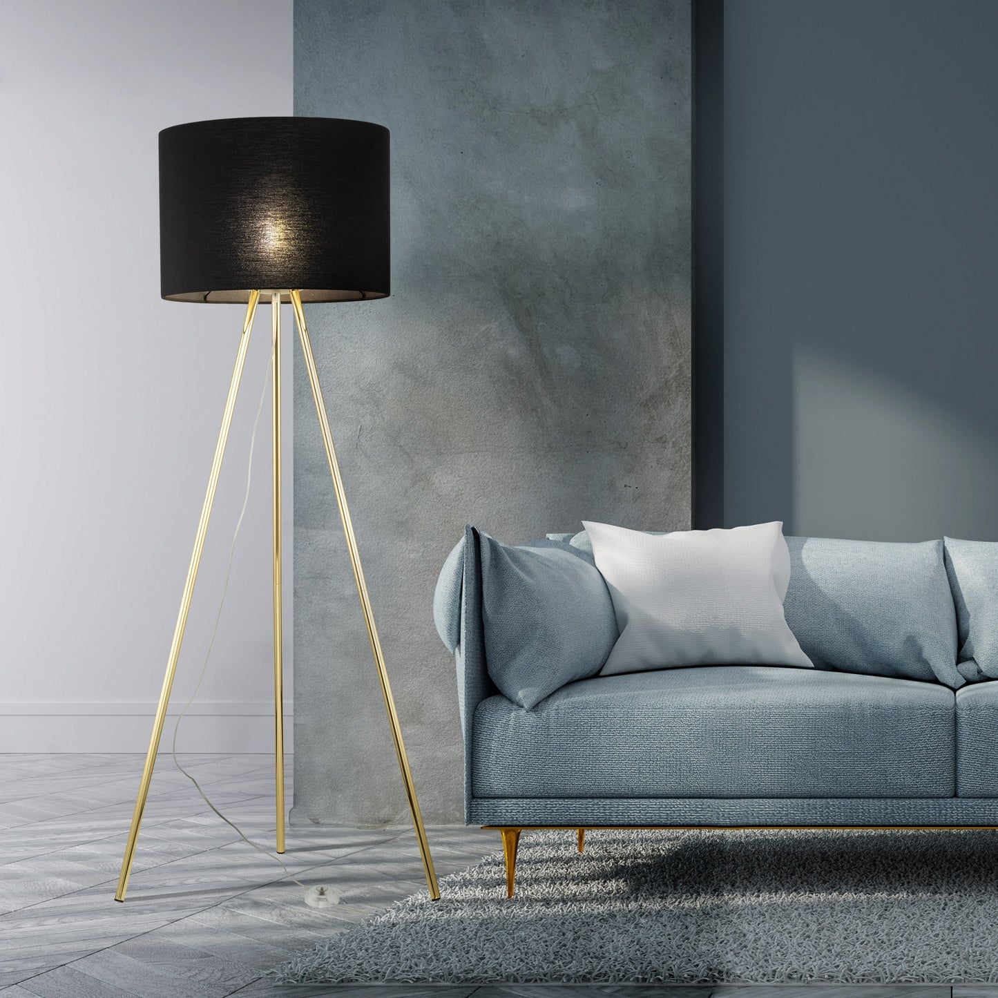 UMBERTO Black Modern  Floor Lamp  (Clearance)