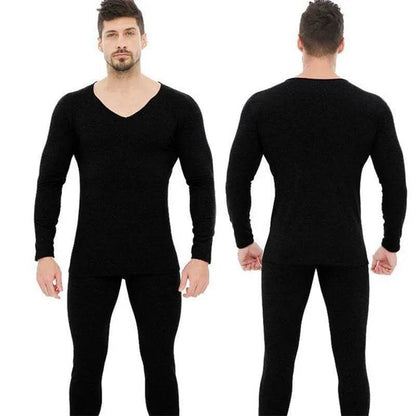 Winter Men's Sleepwear Loungewear Cashmere Long John set
