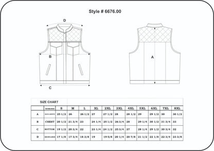 Open Road Men's Denim & Leather Club Vest