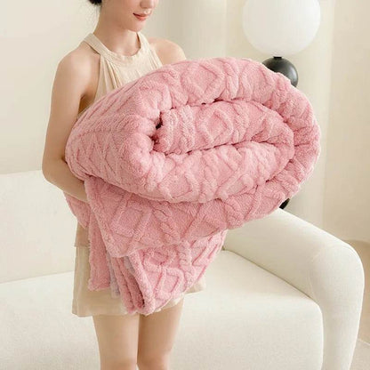 Couverture de canapé en velours double face monocouche, douce pour l'hiver