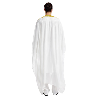Men's Robe Arabic Embroidered Long Sleeve Tassel Golden Balls Chiffon Shawl