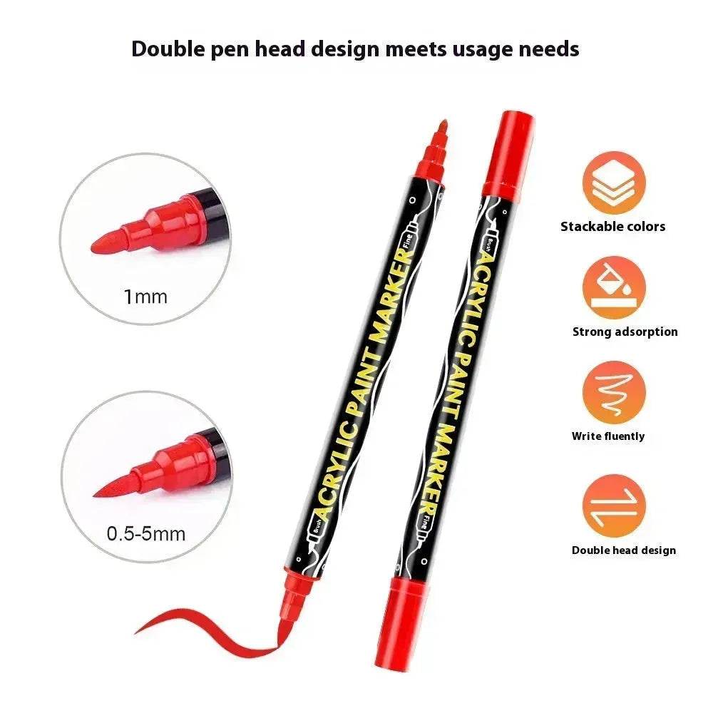 Acrylic Marker Pen Double-headed Stackable Water-based Paint Brush Paint Marker and Highlighter