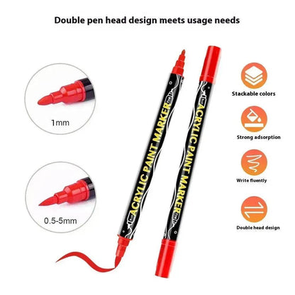 Acrylic Marker Pen Double-headed Stackable Water-based Paint Brush Paint Marker and Highlighter