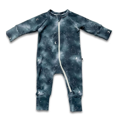 Bamboo Baby Zipper Footed Onesie | Outer Space