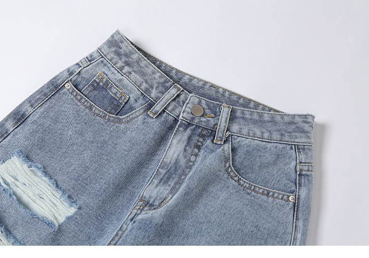 Women Street style Ripped Denim Jeans Pant Low rise